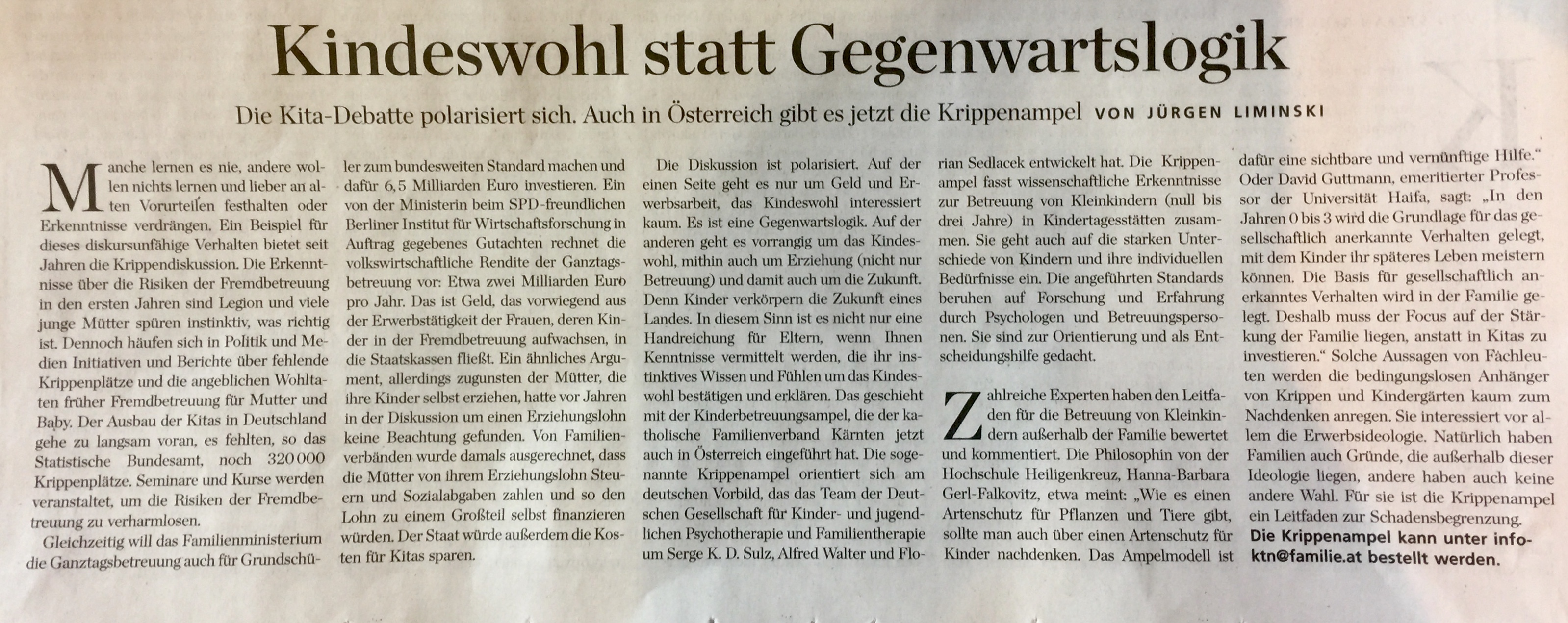 KFV Kärnten Kindeswohl statt Gegenwartslogik